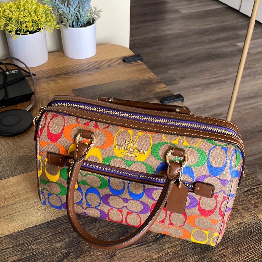 Coach Rowan Satchel - Khaki multi